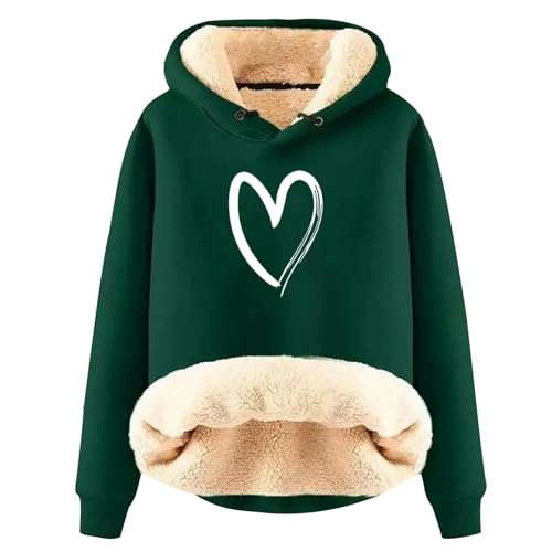 Generisch Teddy Pullover Damen,Hoodie Damen - Kapuzenpullover mit Tasche Teddy-Fleece Pullover Einfarbig Casual Langarm Sweatshirt Verdickt Warm Oberteil Fleecepullover für Herbst Winter Blue M von Generisch