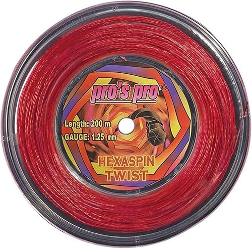 Generisch Tennissaite Hexaspin Twist 1.25mm mit Spin 200m rot von Generisch