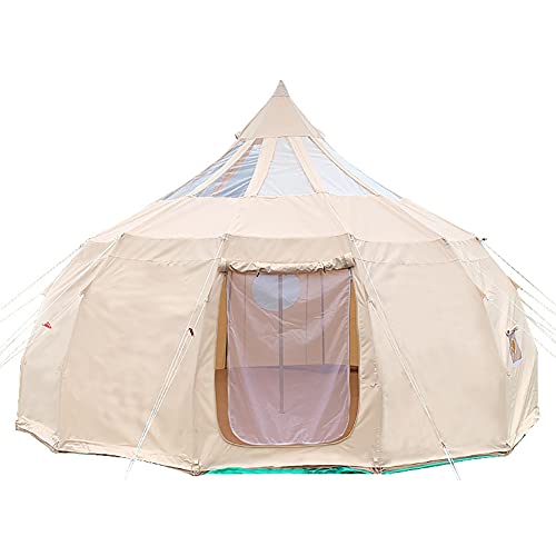 Glockenzelt aus Segeltuch, 4 Jahreszeiten, luxuriös, großes Glamping-Zelt für Camping, Wandern, Party, strapazierfähiges 900D-Oxford-Gewebe von Generisch