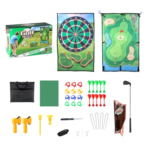 Golf Dart Chipping Spiel | Sticky Golf Mat Spiel für den Außenbereich | Golf Chipping Spielset | Inklusive Dart Zielmatte und 16 Golfbällen | Family Entertainment Golf Übungssport Set von Generisch