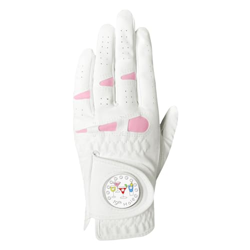 Golf Handschuhe Frauen Linke Hand Rechts mit Ball Marker Value Pack, Lady Golf Handschuhe All Weather Grip Regen Weiches Leder Rosa (Rosa, S, Links) von Generisch