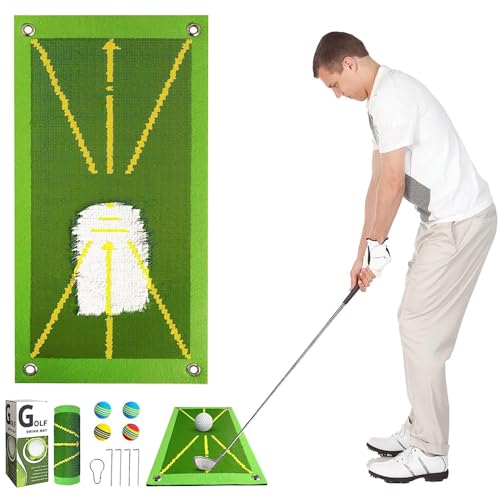 Golf-Übungsmatten - rutschfeste Indoor-Golfmatte mit Gummisohle | Golf-Pad mit Schwungerkennung, tragbare Golf-Schlagmatte für Chips, Putts, drinnen von Generisch