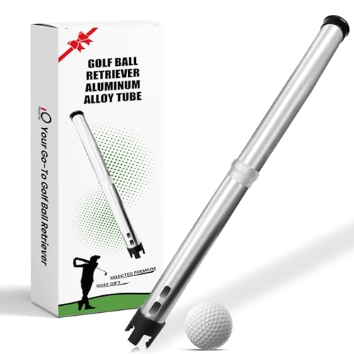 Golfball Shagger Rohr Aluminium Clikka mit Geschenkbox Golfball Aufnehmer Golfballpicker Shag Tube, Golfball Sammler Grabber 23 Bälle Halten (Detachable Tube) von Generisch
