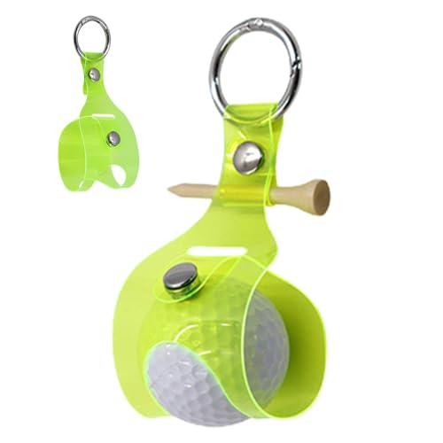 Golfballtasche, Golfballtasche - Golf Tee Pouch Aufbewahrungstasche | Schlüsselanhänger-Gürtelclip, transparenter Golfballhalter, Golf-Tee-Tasche, schützende Tragetasche, Golf-Zubehör von Generisch