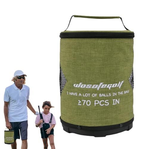 Golfballtasche, Golftasche,Zylinder-Golfballtasche mit großem Fassungsvermögen und Reißverschluss - Faltbare, kompakte Aufbewahrungstaschen, multifunktionaler, leichter, tragbarer Golfsack für Tischte von Generisch