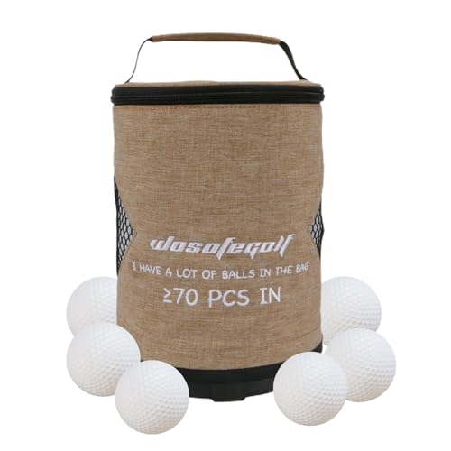 Golfballtasche, Golftasche | Golfball-Zylindertasche mit großem Fassungsvermögen und Reißverschluss,Tragbare, Faltbare Aufbewahrungstaschen, Leichter Golfsack für Golfball, Tischtennis von Generisch