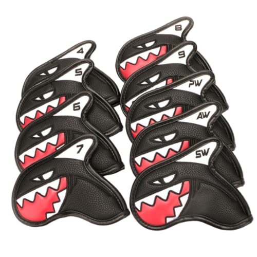 Golfkopfcover Shark Golf Iron Head Cover Clubs Schutz der Ärmelgeräte 9pcs schwarz von Generisch