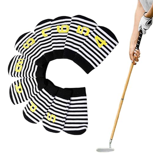 Golfschläger-Abdeckungs-Set, Golfschläger-Kopfbedeckungen, gestrickte Socken-Form, Golfschläger-Kopfschutz mit Nummernschild, Golfzubehör von Generisch