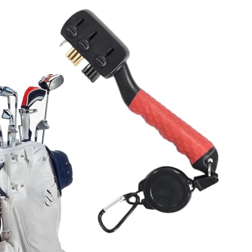 Golfschlägerbürste – Golfschläger-Scheuerbürste zur Reinigung, Golf-Reinigungsbürste, Rillenreiniger-Werkzeug, Golfrillen-Reiniger mit Karabinerhaken von Generisch