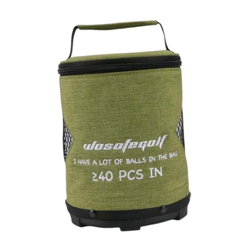 Golftasche, Golfballtasche - Mit Reißverschluss geschlossene Zylinder-Golfballtasche mit großem Fassungsvermögen | Golfsack, multifunktionale, leichte, faltbare, einfache Aufbewahrungstaschen für Tisc von Generisch