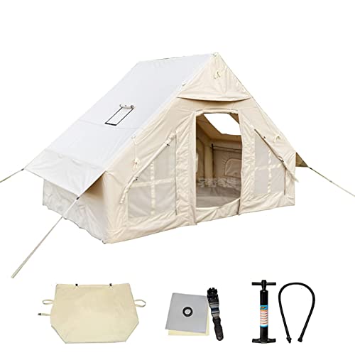 Gonflable Großes Jurtenzelt für Camping 2-8 Personen | Einfacher Aufbau & Wasserdichtes Tipi-Zelt für Familie Camping Wandern | 4-Jahreszeiten-Outdoor-Oxford-Canvas-Zelt von Generisch