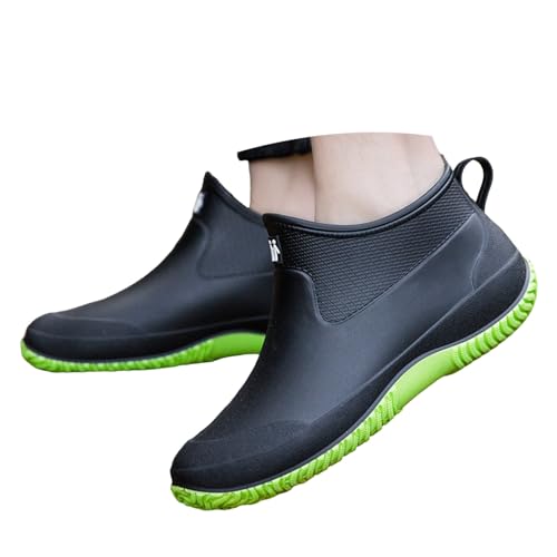 Gummistiefel Damen Halbhoch Für Garten - Transparent Regenschuhe Sommer wasserdichte Weit Regenstiefel Gummistiefel Halbhoch Leicht rutschfest Gartenschuhe Reitstiefel Bequem Mit Absatz Stiefeletten von Generisch