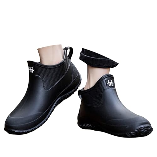 Gummistiefel Damen Halbhoch Für Garten - Transparent Regenschuhe Sommer wasserdichte Weit Regenstiefel Gummistiefel Halbhoch Leicht rutschfest Gartenschuhe Reitstiefel Bequem Mit Absatz Stiefeletten von Generisch