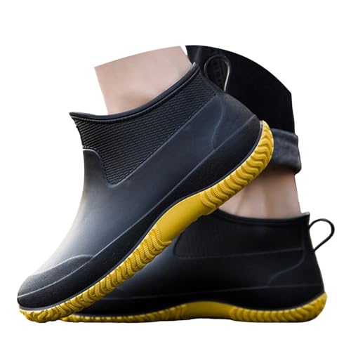 Gummistiefel Damen Halbhoch Für Garten - Transparent Regenschuhe Sommer wasserdichte Weit Regenstiefel Gummistiefel Halbhoch Leicht rutschfest Gartenschuhe Reitstiefel Bequem Mit Absatz Stiefeletten von Generisch