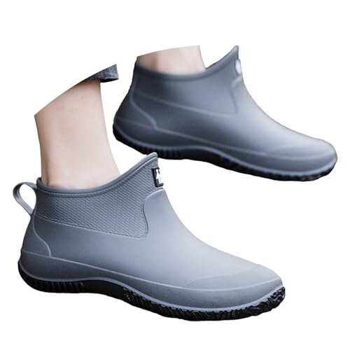 Gummistiefel Damen Halbhoch Für Garten - Transparent Regenschuhe Sommer wasserdichte Weit Regenstiefel Gummistiefel Halbhoch Leicht rutschfest Gartenschuhe Reitstiefel Bequem Mit Absatz Stiefeletten von Generisch