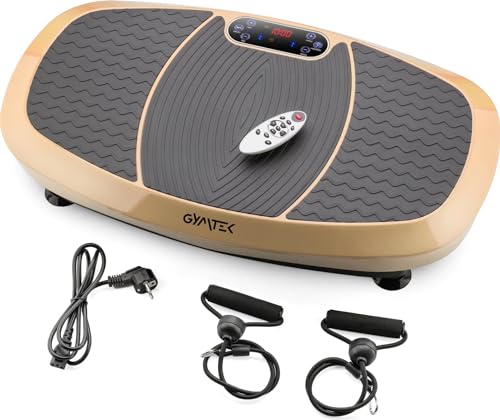 Gymtek Vibrationsplatte 3D mit Dual-Motor und Bluetooth - Rüttelplatte Sport für Zuhause - Vibrationsmatte für Fettverbrennung und Muskelaufbau (Gold) von Generisch