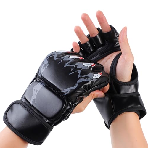 Halbfinger -Boxhandschuhe - Kampftraininghandschuhe mit Handgelenksunterstützung, sicheres Wraps Design, langlebige Konstruktion von Generisch