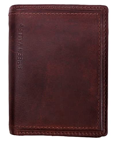 Herren Leder Börse Portemonnaie Geldbörse Brieftasche Lederbörse mit Münzfach RFID Schutz Männerbörse Büffelleder Braun ( 79520153 ) von Generisch