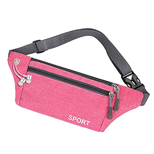 Herren und Klein Damen Satchel Waist Sporttasche Gürteltasche Hüfttaschen Laufgürtel Hüfttasche Herren, hot pink, 32X4X11 von Generisch