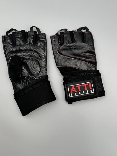 Hochwertige Fingerlose Trainings- und Fitnesshandschuhe aus Leder S-XL (S) von Generisch