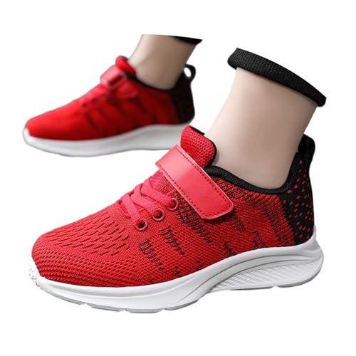 Kinderschuhe mädchen 23 Weite w, Turnschuhe Mädchen - Unisex-Kinder Sneaker Atmungsaktiv Sportschuhe Leicht Kinderschuhe Hallenschuhe Fitnessschuhe Outdoor Laufschuhe Mesh Freizeitschuhe Rot von Generisch