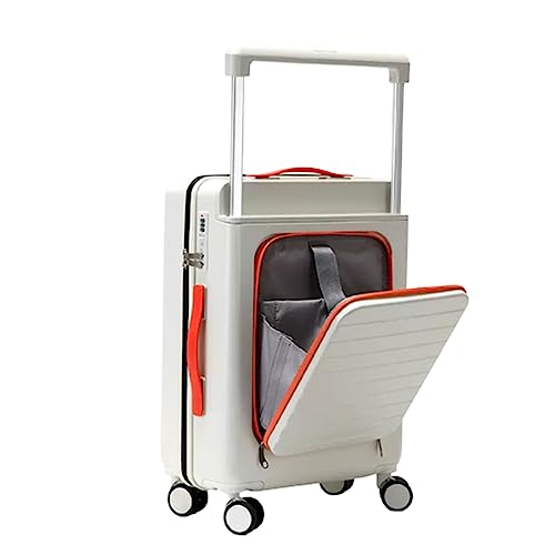 Koffer Reise-Trolley Gepäck mit Drehrädern, Trennwand, TSA-Schloss, weiß, 48 von Generisch