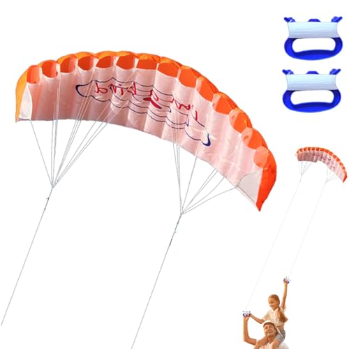 Lenkdrachen, Parafoildrachen - 1,4 m großer, hochfliegender Fallschirmdrachen mit Doppelleinen - Hochfliegende große Drachen mit müheloser Steuerung, tragbares Design für Outdoor, Strandtage, Kinder von Generisch