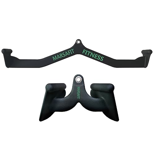 MARSAFIT Home Gym Fitness Rowing T-bar V-bar Pulley Cable Machine Attachments, Bicep Curl Tricep Bar Back Strength Training Handle LAT Pull Down Bar Press Down Exercises von Generisch