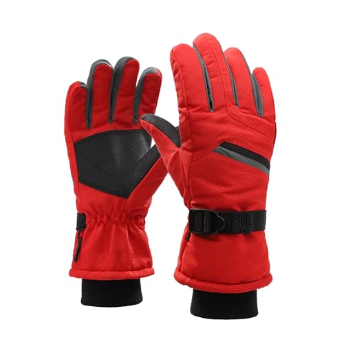 Modische Handschuhe 2024, legere Mode-Handschuhe, Winter-Skihandschuhe, spritzwassergeschützt, rutschfest, Plüsch, vielseitig, warm, Handschuhe für Damen, kaltes Wetter, Rot, Einheitsgröße von Generisch