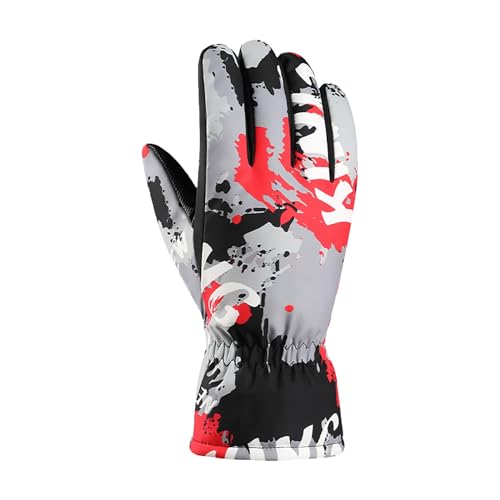 Modische warme Handschuhe 2024, modische Handschuhe, Winterhandschuhe, Damen und Herren, Skihandschuhe, thermisch, warm, winddicht, regendicht, kältebeständig, ideal für Handschuhe, Fäustlinge, Rot, von Generisch