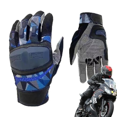 Motorradhandschuhe Herren - Sommer Motorradhandschuhe - Fahrradhandschuhe Vollfinger Handschuhe Atmungsaktiv Reithandschuhe Touchscreen für Männer Frauen von Generisch