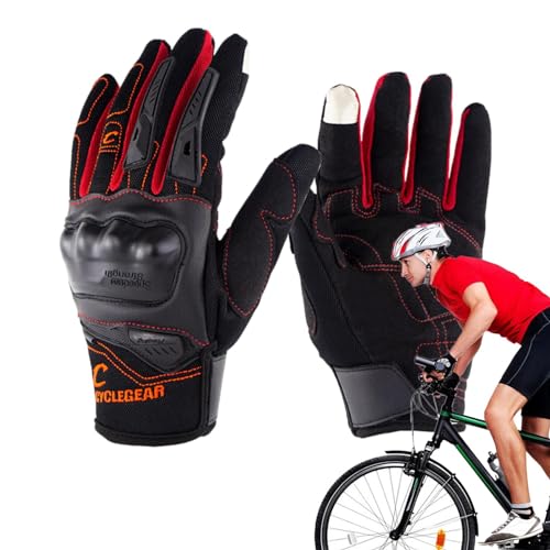 Motorradhandschuhe für Herren - Touchscreen Racing Fahrradhandschuhe mit Knöchelschutz | Atmungsaktive Motocross Handschuhe mit Anti-Drop Schutz für Mountainbikes, Dirt Bikes von Generisch