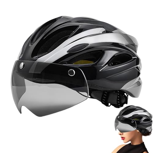 Mountainbike-Helme,Fahrrad-Reithelme - Fahrradhelme mit Rücklicht-Magnetbrille,Fahrradhelme, verstellbare und atmungsaktive Fahrradhelme für Männer und Frauen, Rennrad, Mountainbike von Generisch