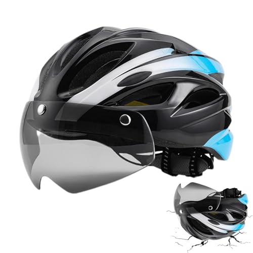 Mountainbike-Helme,Fahrrad-Reithelme - Fahrradhelme mit Rücklicht-Magnetbrille - Fahrradhelme, verstellbare Fahrradhelme, atmungsaktive Fahrradhelme für Erwachsene, Rennrad, Mountainbike von Generisch