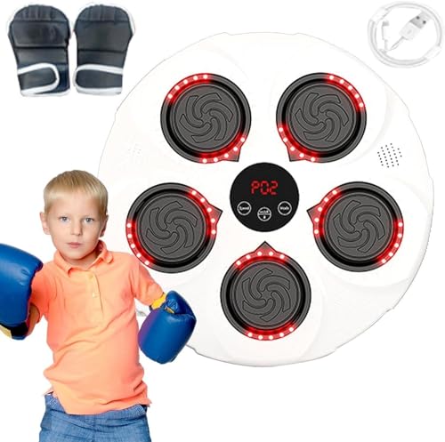 Music Bluetooth Boxing Machine, Music Boxing Pad – Boxhandschuhe im Lieferumfang enthalten, verstellbares Speed-Pad | Drahtlose elektronische Boxhandschuhe Bundle, stoßfeste Musikausrüstung Boxziel fo von Generisch