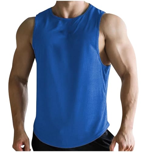 Muskelshirts Ärmelloses Sommer Herren Bequeme Running für Herren Tshirt Tops Männer Sport Bodybuilding Unterhemd Tanktop Gym Locker Leicht Achselshirts Kompressionsshirt von Generisch