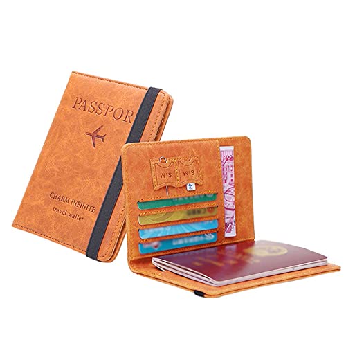 Neutrale Mehrzweck-Reisepass-Brieftasche, dreifach gefaltet, Dokumenten-Organizer, Brieftasche, Hülle für Note 9, Orange, Einheitsgröße von Generisch