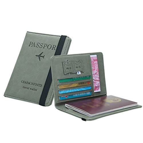 Neutrale Mehrzweck-Reisepass-Brieftasche, dreifach gefaltet, Dokumenten-Organizer, Brieftasche, Hülle für Note 9, grün, Einheitsgröße von Generisch