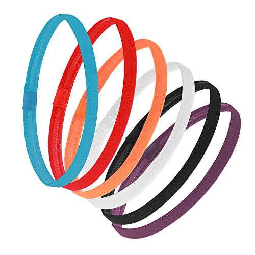 ONEBO 6 Stück Haarband Sport,Elastische rutschfeste Sport-Stirnbänder,Stirn Schweißband Haarbänder,für Yoga Fußball Joggen(6 Farben) von Generisch