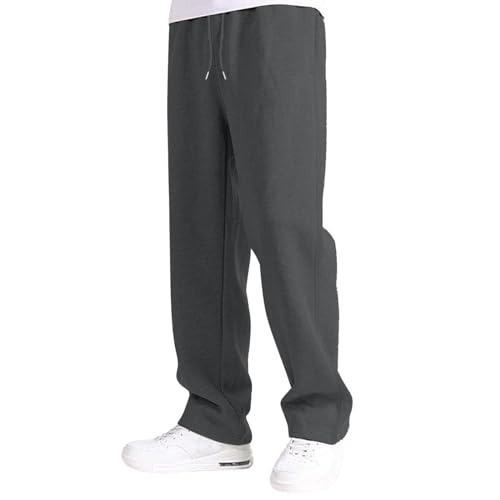 Open Leg Jogger Jogginghose Herren Baggy Haushose Hose Track Pants Sweatpants Sporthose Lang Hosen Breite Dünne Jungs Männer Trousers for Men von Generisch