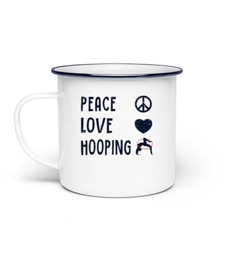 Peace Love Hooper Fitness Reifen Profi Hooper Hula - Emaille Tasse -Einheitsgröße-White von Generisch