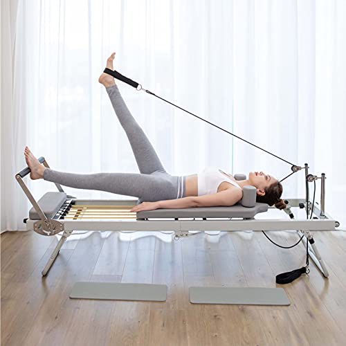 Pilates Reformer - Faltbare Maschine für Übungen mit einstellbarer Intensität - Multifunktionale Yoga-Ausrüstung für Pilates Bett Fitness Training von Generisch