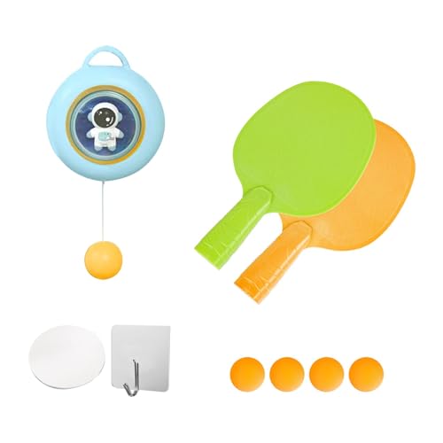 Ping-Pong-Trainer-Spielzeug, Tischtennis-Trainer für Kinder | Tennisball-Trainer-Set | Verstellbares interaktives Spielzeug, Tür-Pong-Spiel zum Aufhängen, Übungsgerät mit Schlägern und Bällen von Generisch