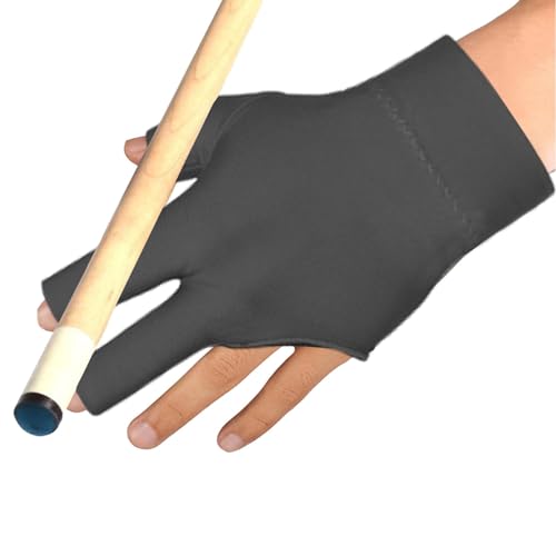 Pool-Handschuhe Billard,Drei-Finger-Billard-Handschuhe - Professionelle 3-Finger-Billardhandschuhe,Professionelle Billardhandschuhe, atmungsaktiv, elastisch, rutschfest, absorbieren Schweiß, universel von Generisch
