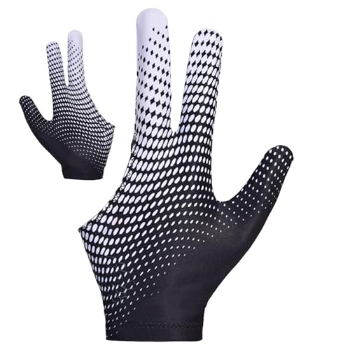 Pool-Queue-Handschuhe, 3-Finger-Pool-Handschuhe, atmungsaktive Pool-Queue-Handschuhe, Shooter Queue-Sporthandschuhe für linke oder rechte Hand, Indoor-Billardzubehör von Generisch