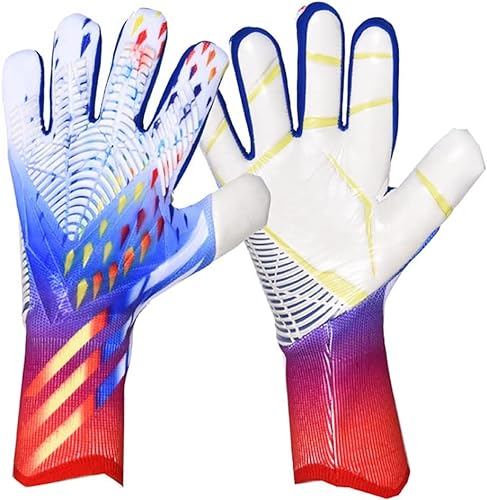 Profi Herren Latex Torwarthandschuhe mit Fingerschutz | Ideale Jugend Training & Match Handschuhe - Fußballhandschuhe von Generisch