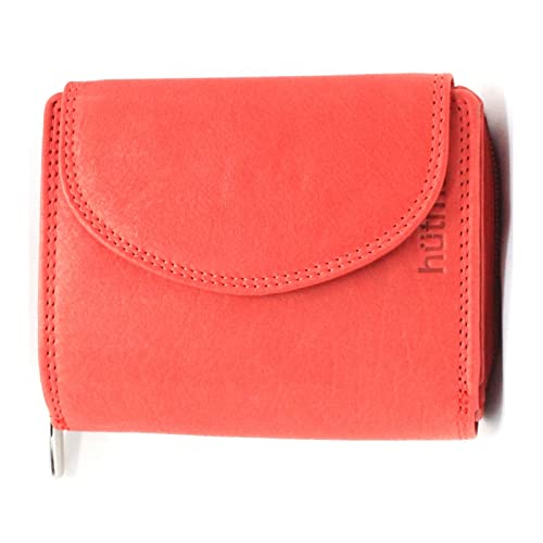 RFID Geldbörse Damen Portemonnaie Echt Leder Frauen Geldbeutel Portmonee Brieftasche 040 (Rot) von Generisch