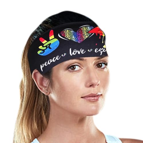 Regenbogen Pride Stirnband, Pride Stirnbänder für Frauen, Kreative Regenbogen-Haarbänder, Sport-Stirnband, Sportliche, leichte, Bequeme Schweißbänder für Laufen, Fitness, Yoga von Generisch