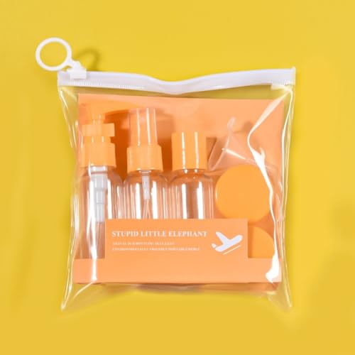 Reiseflaschen-Set, 5 Stück, kleine Reisebehälter, auslaufsichere Reiseflaschen für Conditioner, Lotion, Toilettenartikel (Orange) von Generisch