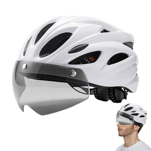 Reithelme,Mountainbike-Helme - Fahrradhelme mit Rücklicht-Magnetbrille,Fahrradhelme, atmungsaktive und verstellbare Helme für Rennrad, Mountainbike von Generisch